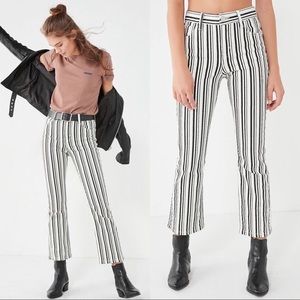 BDG denim black & white stripe crop-flare denim